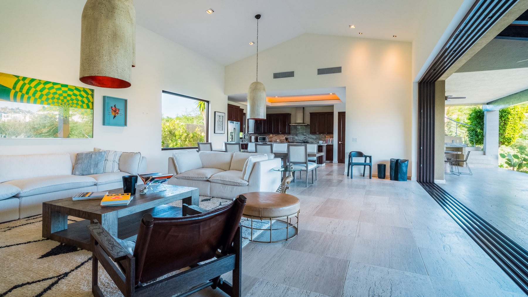Spacious great room at Fundadores 164 with indoor-outdoor flow, Puerto Los Cabos real estate