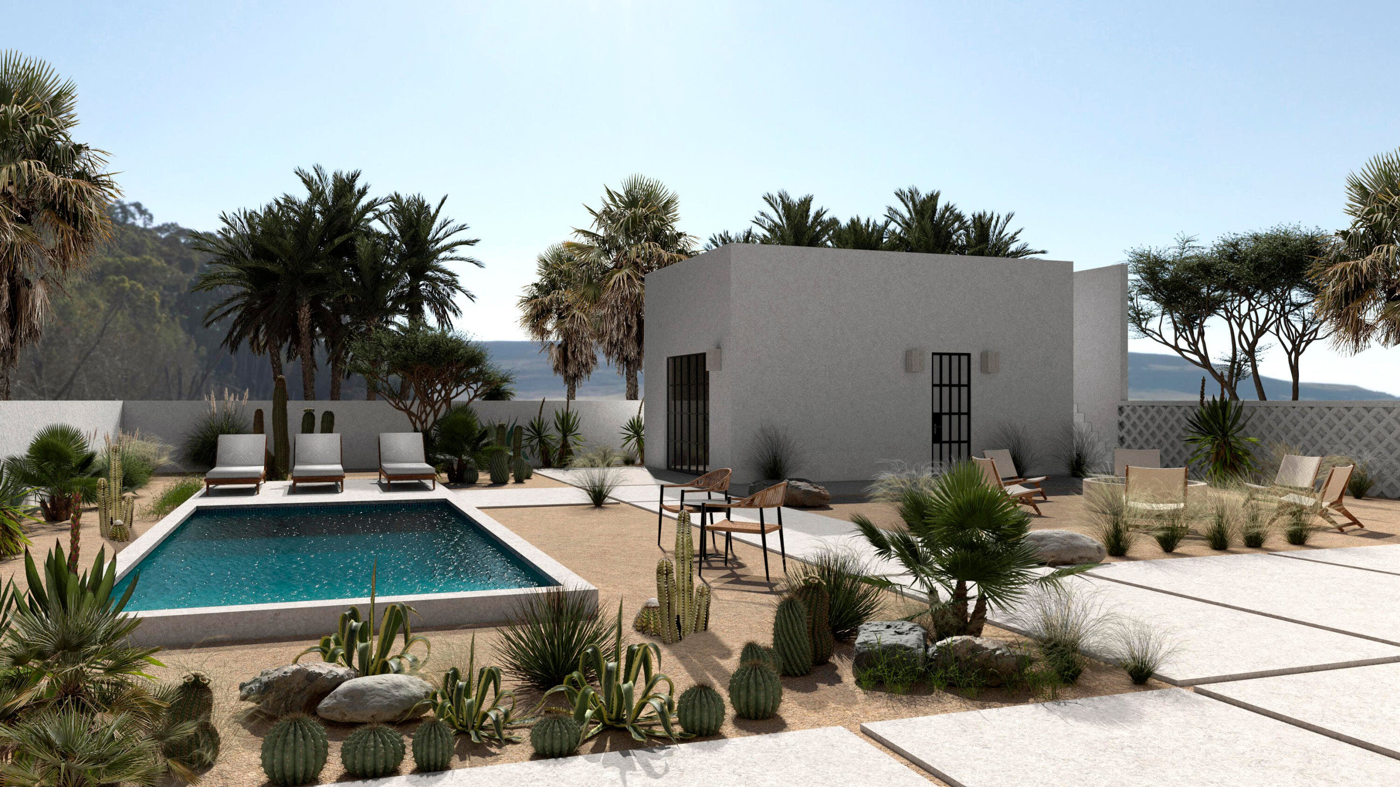 Rooftop terrace with ocean and Sierra de la Laguna mountain views at Eagle View Todos Santos