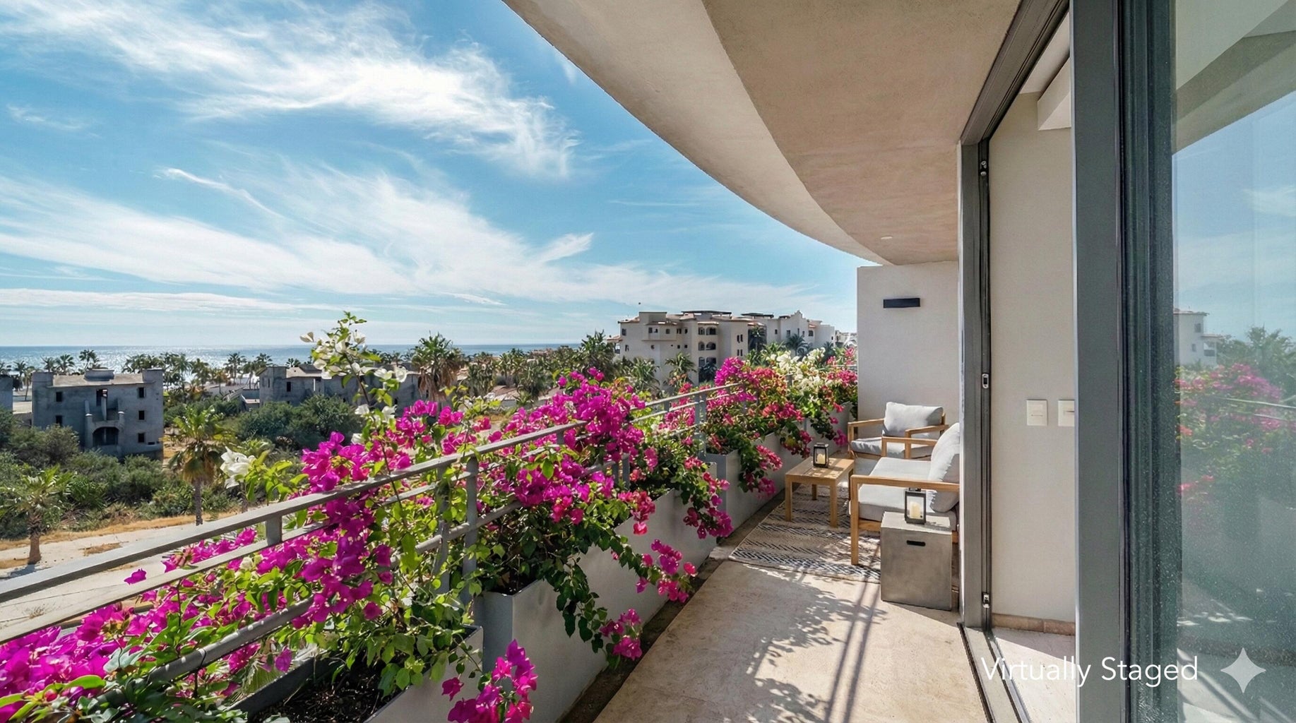 Spacious private terrace for outdoor living at Punto Nima San José del Cabo near the beach